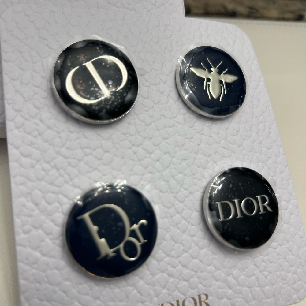RESERVED FOR CINDY Dior Black and Silver Pins Set - Picture 4 of 4